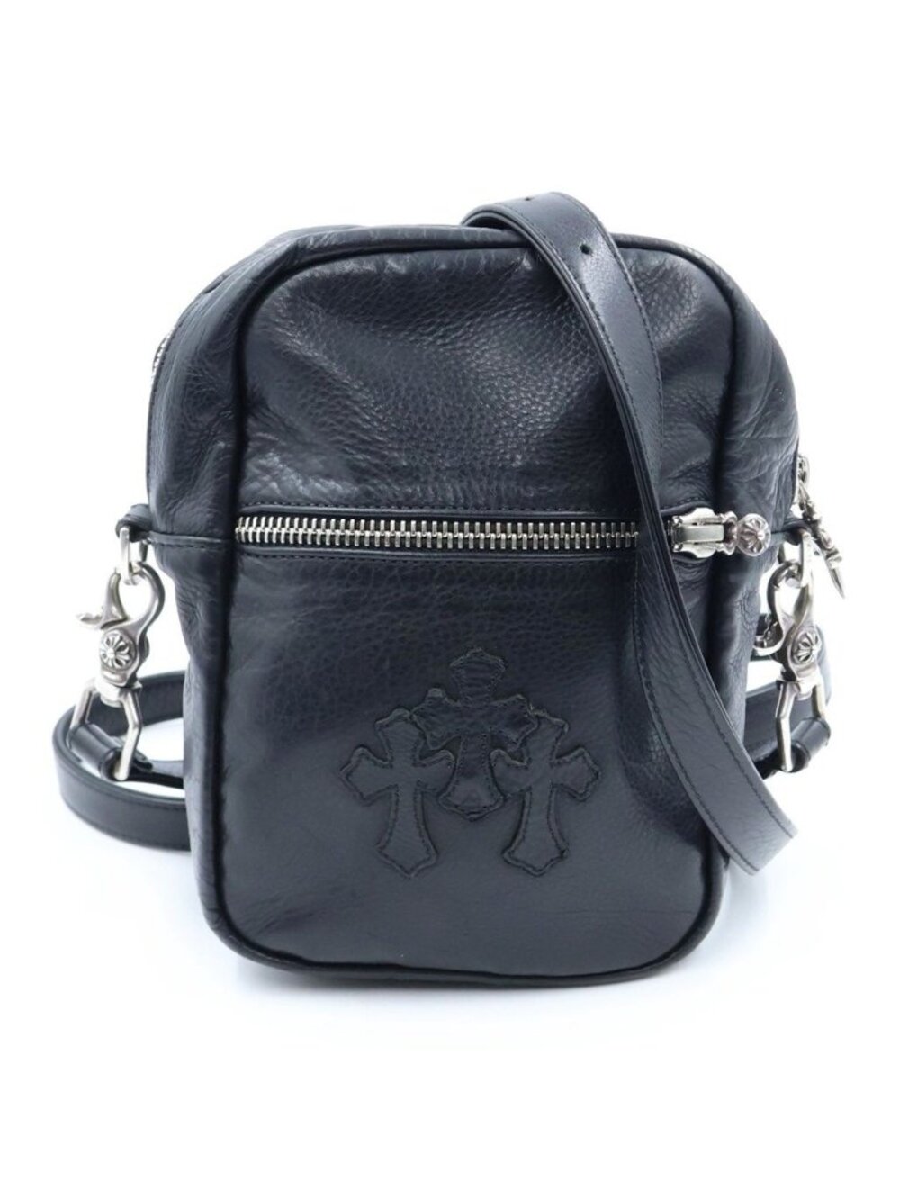 Chrome Hearts Taka Mini Lthr Takamini Cemetery Cross Patch Leather Shoulder Bag